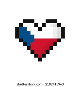 Pixel Art Czech Flag Shape Heart Stock Vector (Royalty Free) 2182415963 ...