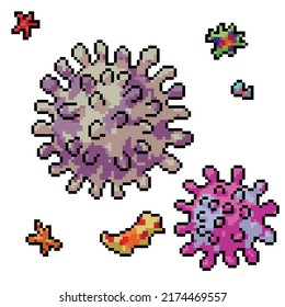 pixel art of dangerous deadly virus
