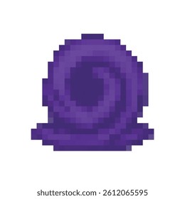 Pixel art dark purple magic vortex or portal. Perfect for fantasy RPGs, 2D games, spell effects, or teleport animation. Retro 8-bit style with transparent background.