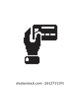 pixel art debit payment icon vector illustration on isolated background.
