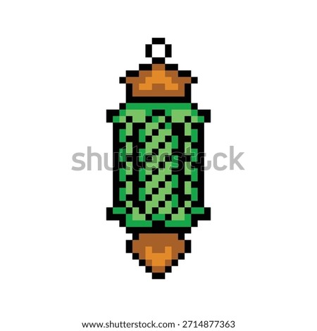 Pixel art decorative islamic lantern illustration