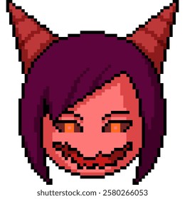 pixel art of demon girl satan isolated background