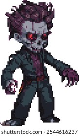 Pixel art demoníaco zumbi personagem masculino em trapos