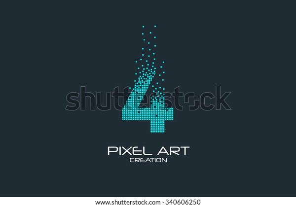Image Vectorielle De Stock De Pixel Art Design Du Logo 4