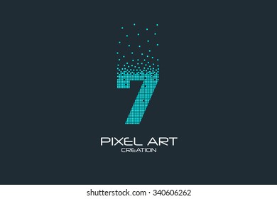 Pixel art design of the 7 number logo.