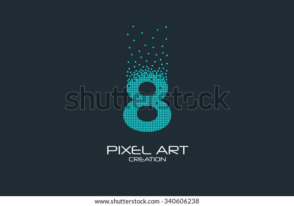 Image Vectorielle De Stock De Pixel Art Design Du Logo 8