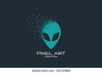 Pixel Art Design Of The Alien Logo.