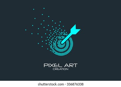 Pixel art design of the arrow in the target logo.