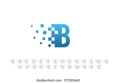 Pixel art design of the B letter logo.