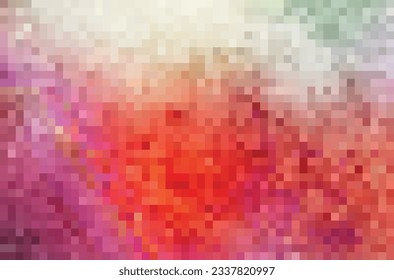 Pixel Art Design - unscharfer Hintergrund. Farbiges Mosaikmuster. Vektorclip-Kunst
