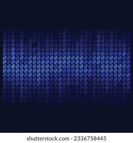 Pixel Art design - blurred blue  mosaic pattern, dark background. Vector clipart