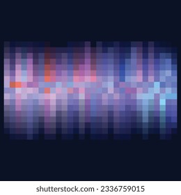 Diseño de Pixel Art - mosaico borroso, fondo oscuro. Vector clipart