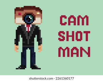 Pixel Art Design Camera Character Walking Illustration Ready To Use For Game Sprite Sheet Animation Frame By Frame
