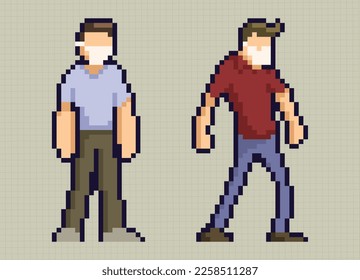 Pixel Art Design Character Illustration Mask Ready To Use For Game Sprite Sheet Animation Frame By Frame 