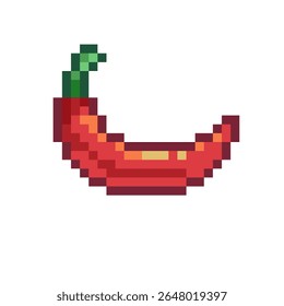 Pixel art design of a chilli