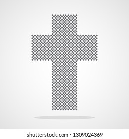 Pixel art design of Christian Cross. Vector illustration. Abstract Christian Cross in pixel style isolated