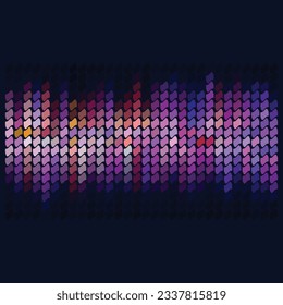 Pixel Art design - colorful blurred stripe , dark background. Vector clipart