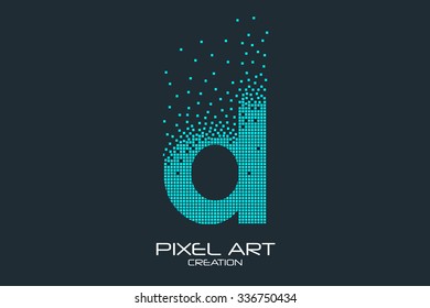 Pixel art design of the D letter logo.