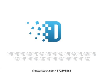 Pixel art design of the D letter logo.