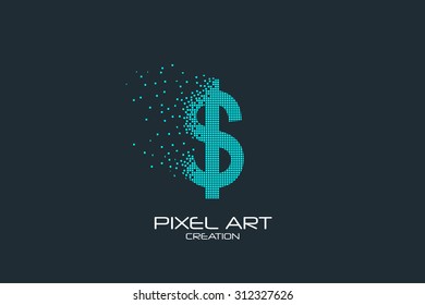 Pixel art design of the dollar logo.
