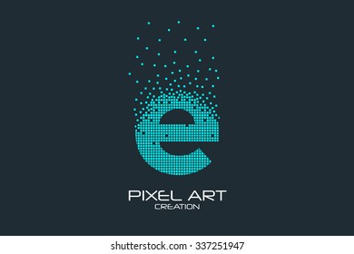 Pixel art design of the E letter logo.