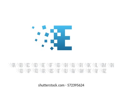 Pixel art design of the E letter logo.