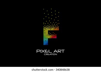 Pixel art design of the F letter logo.