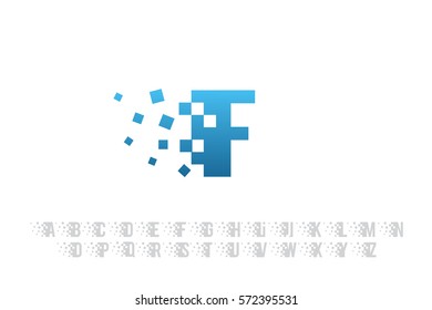 Pixel art design of the F letter logo.