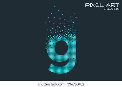 Pixel art design of the G letter logo.