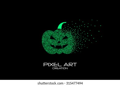 Pixel art design of the Halloween logo.