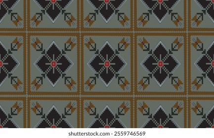 Pixel art design for house carpet, wall paper and floor