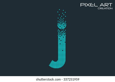 Pixel art design of the J letter logo.