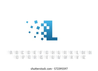 Pixel art design of the L letter logo.