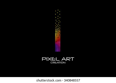 Pixel art design of the I letter logo.
