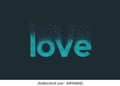 Pixel art design of the love