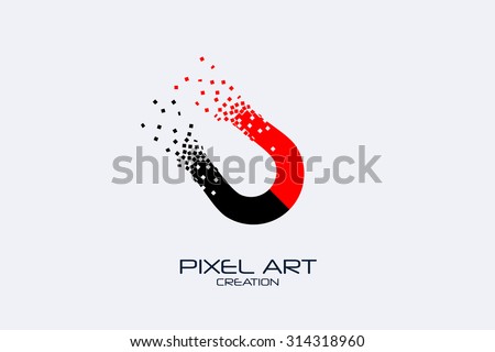 Pixel art design of the magnet logo.