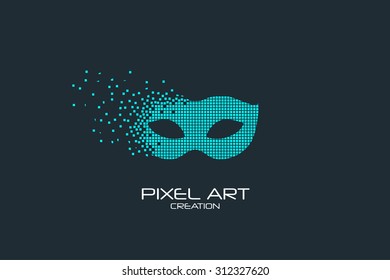 Pixel art design of the mask logo.
