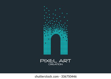 Pixel art design of the N letter logo.