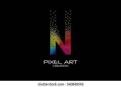 Pixel art design of the N letter logo.
