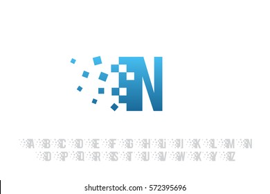 Pixel art design of the N letter logo.