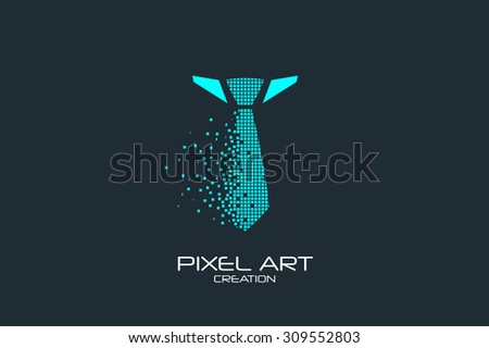 Pixel art design of the necktie logo.