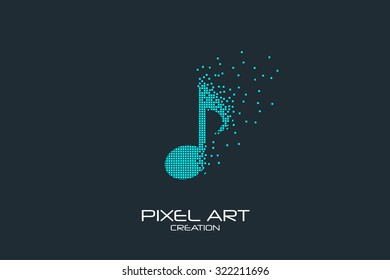 Pixel art design of the note logo.