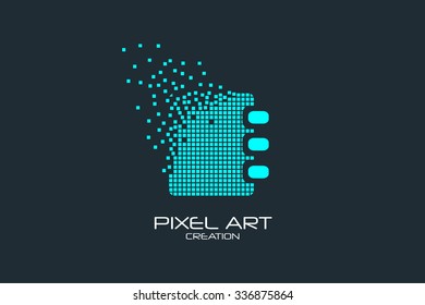 Pixel art design of the notepad logo.