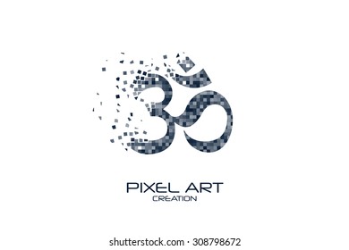 Pixel art design of the ohm logo.