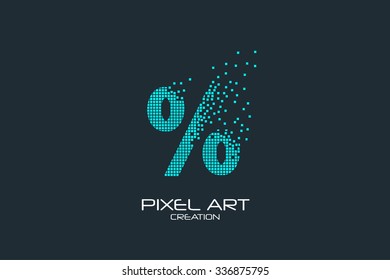 Pixel art design of the percentage sign logo.