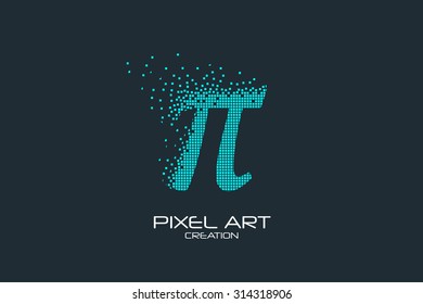 Pixel art design of the pi sign logo.