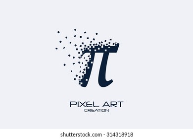 Pixel Art Design Of The Pi Sign Logo.