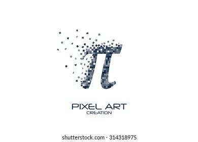 Pixel art design of the pi sign logo.