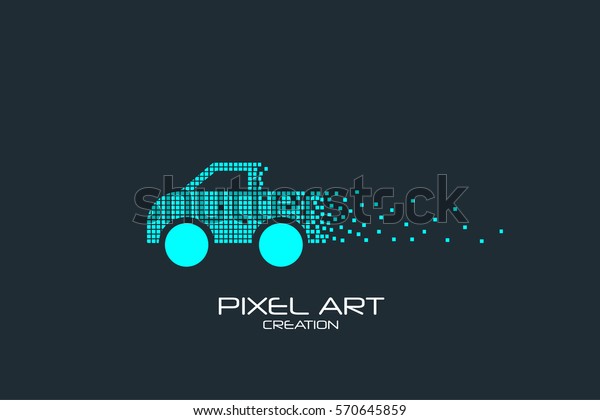 Pixel art design of\
the pickup logo design.