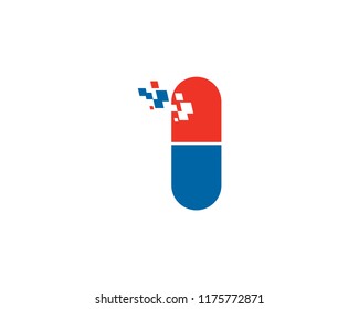 pixel art design of the pill logo